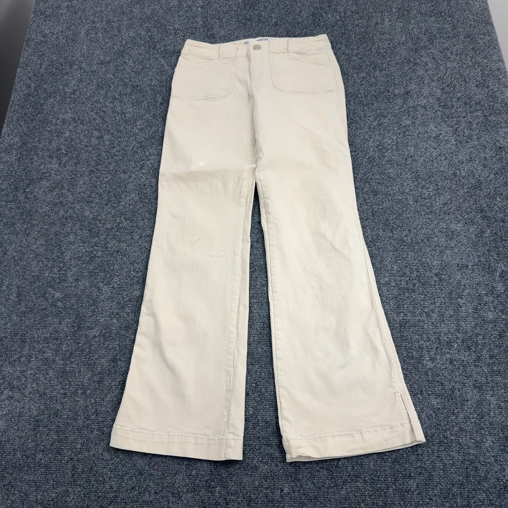 Express Pants Womens 5/6 Tan Cotton Flare Low Rise Y2K Casual Style Minimalist